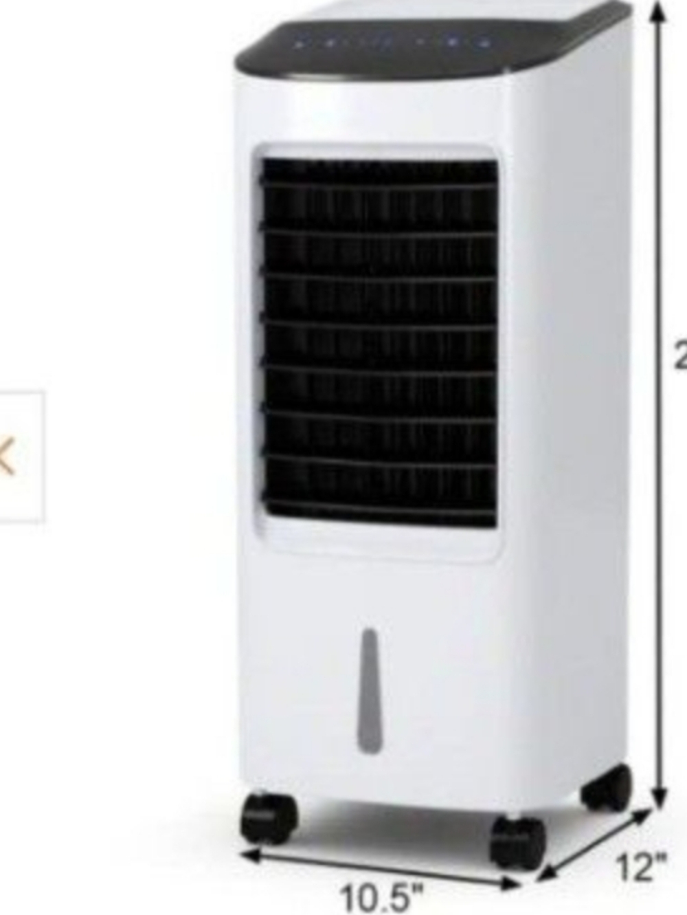 Portable White & Black Evaporative Air Cooler - Compact Tower Fan